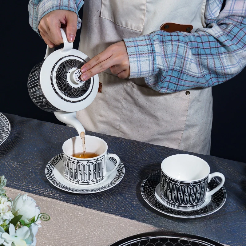 Coffee Tea Sugar Set - Simple European-Style Tea Set Ceramic Coffee