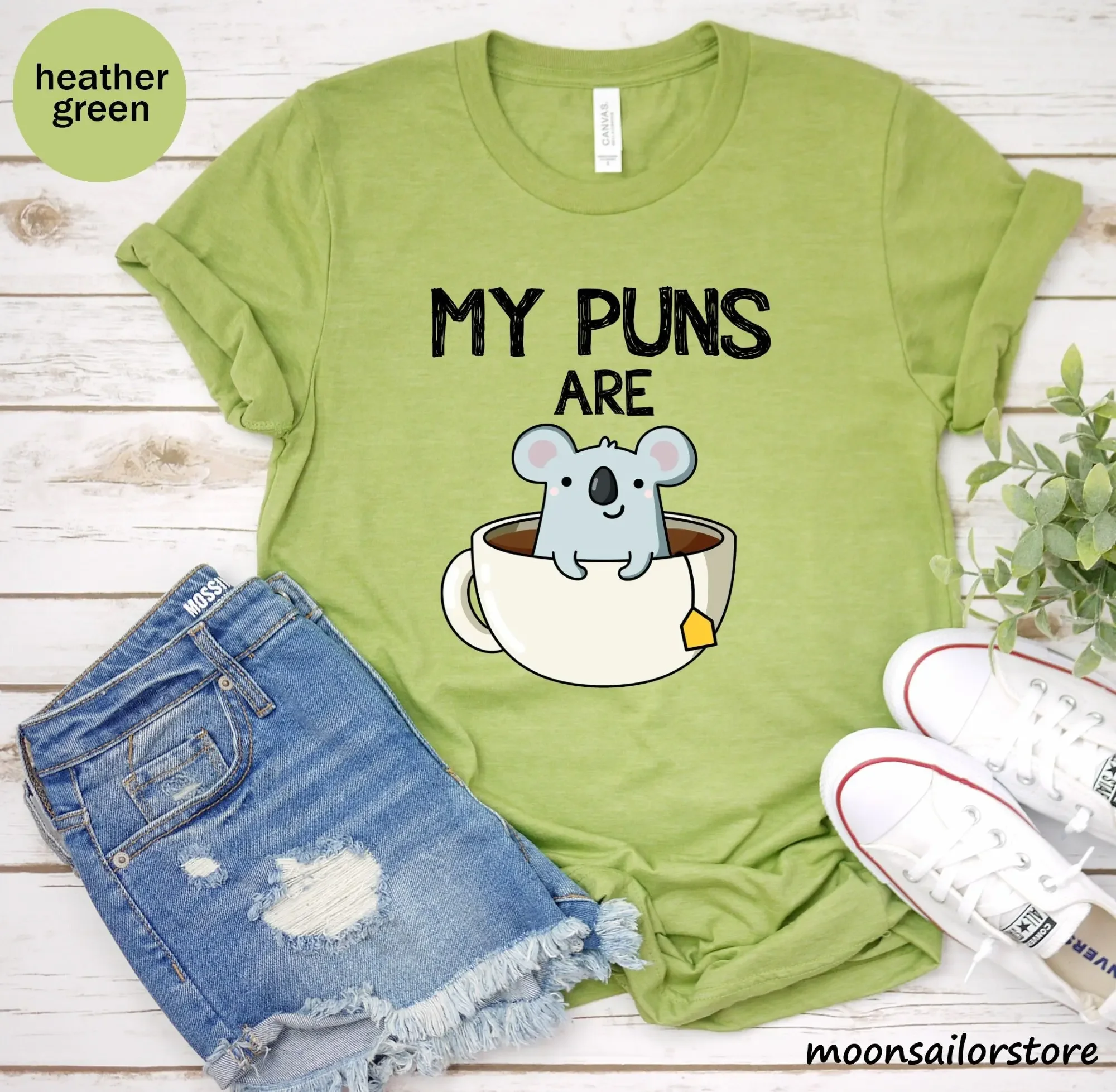 Coffee Tea Jokes - My Puns Are Koala Tea T