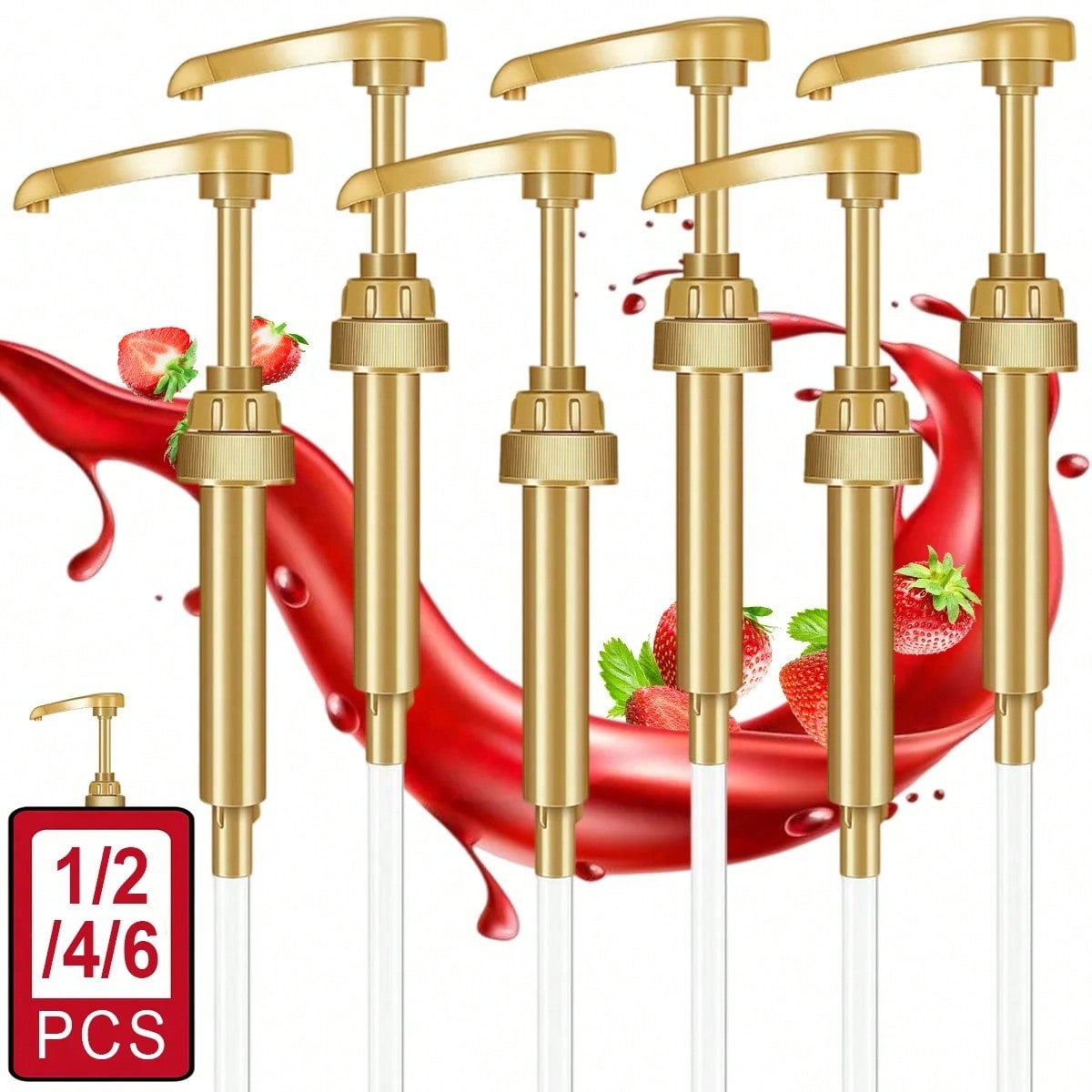 1/2/4/6Pcs Golden Syrup Pump,  - Coffee Tea Vending Machine 评论和价格