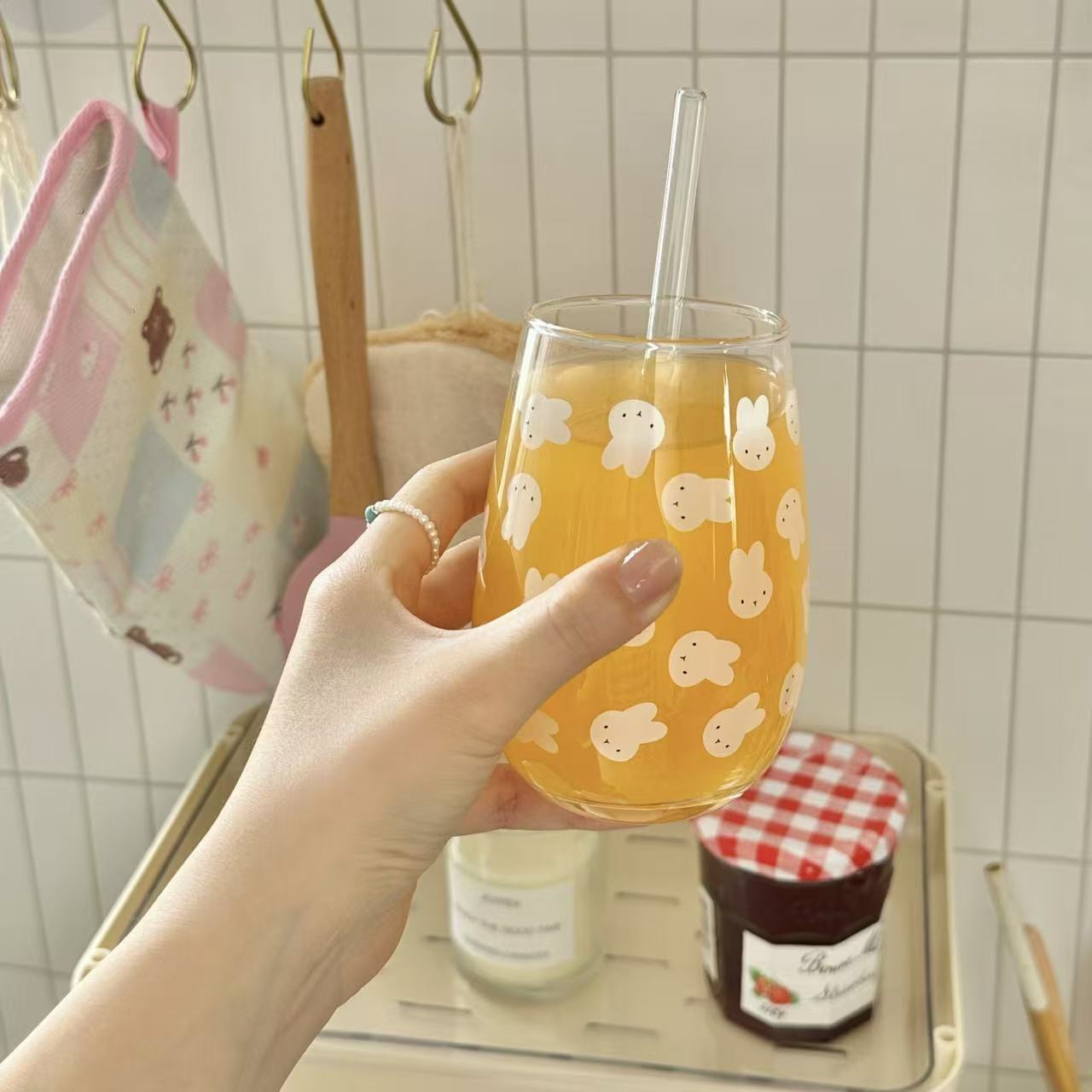 Cute Miffy Rabbit Printed Glas - Coffee And Tea Glass 评论和价格