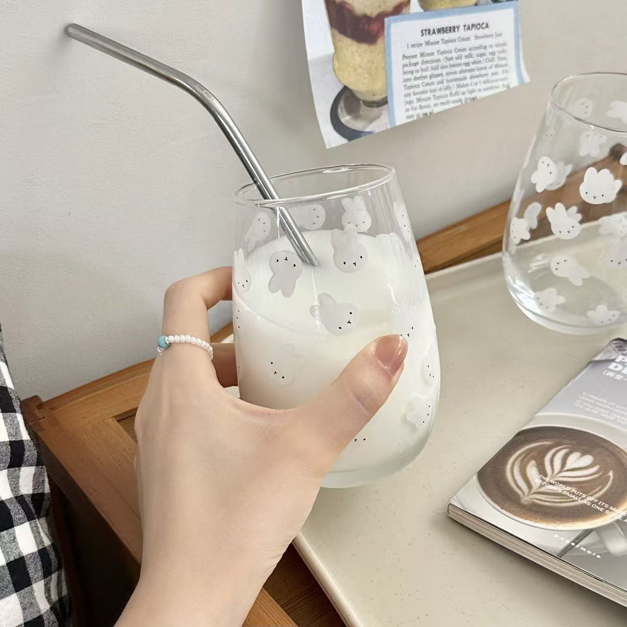 Cute Miffy Rabbit Printed Glas - Coffee And Tea Glass 评论和价格