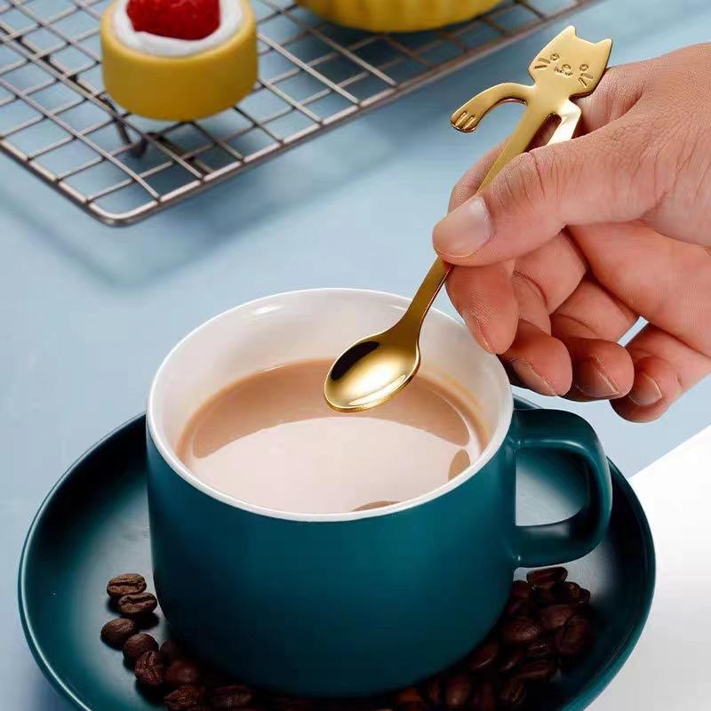 *1Pcs Stainless Steel Cute Cat - Coffee Tea Love 评论和价格