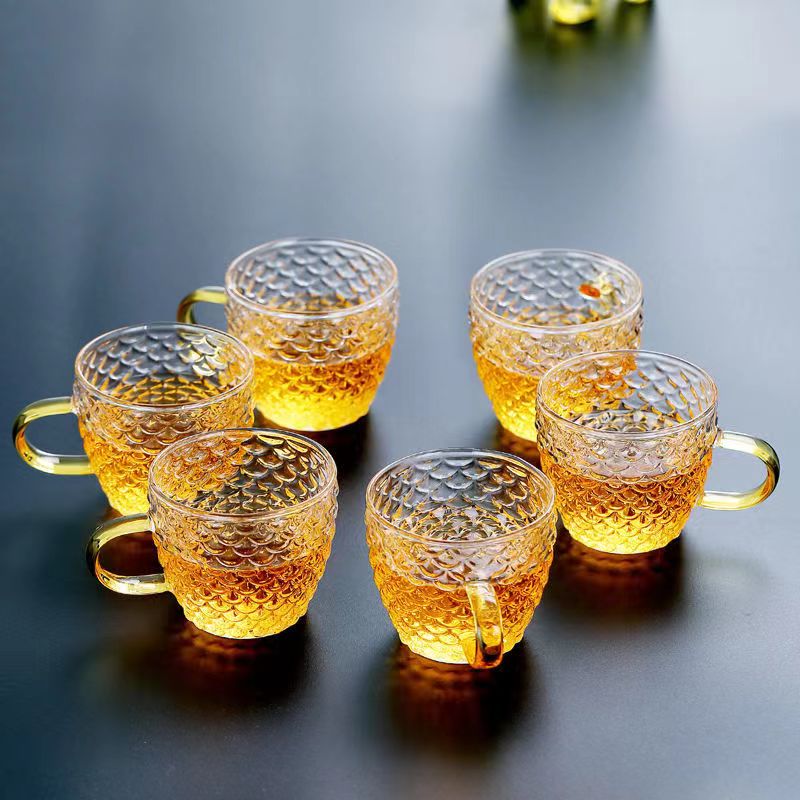 Glass Tea Cups small Cups Home - Coffee Tea Sugar Set 评论和价格