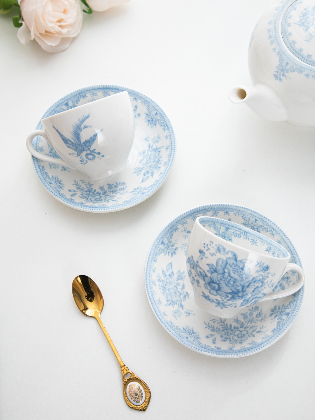 House, retro blue peony aftern - Coffee Tea House 评论和价格
