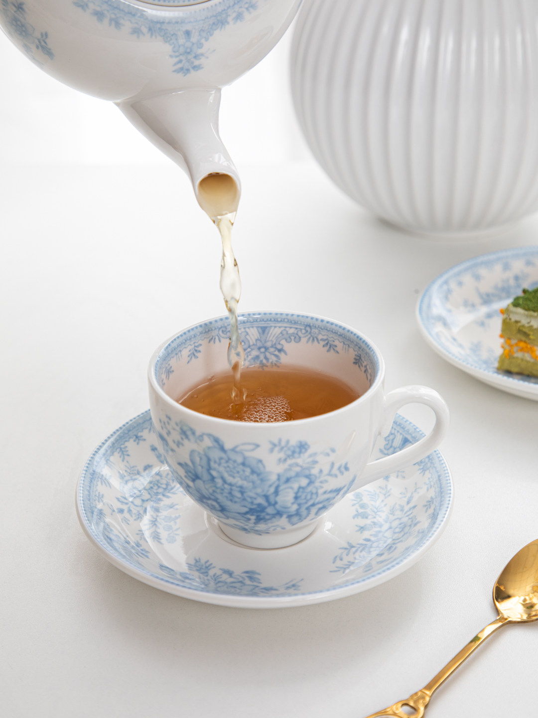 House, retro blue peony aftern - Coffee Tea House 评论和价格