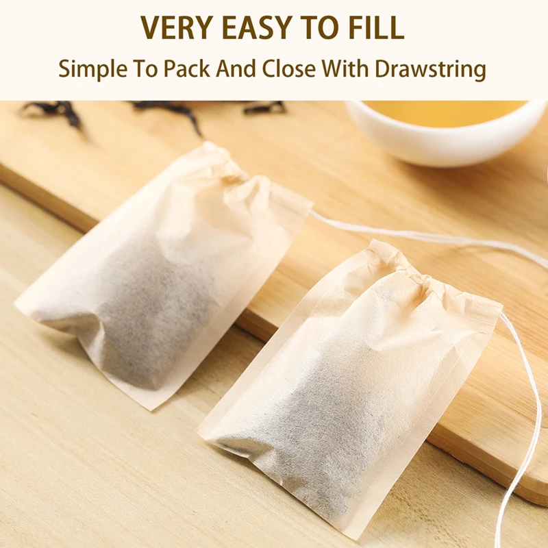 100Pcs Teabags with Drawstring - Coffee Tea And Leaf 评论和价格