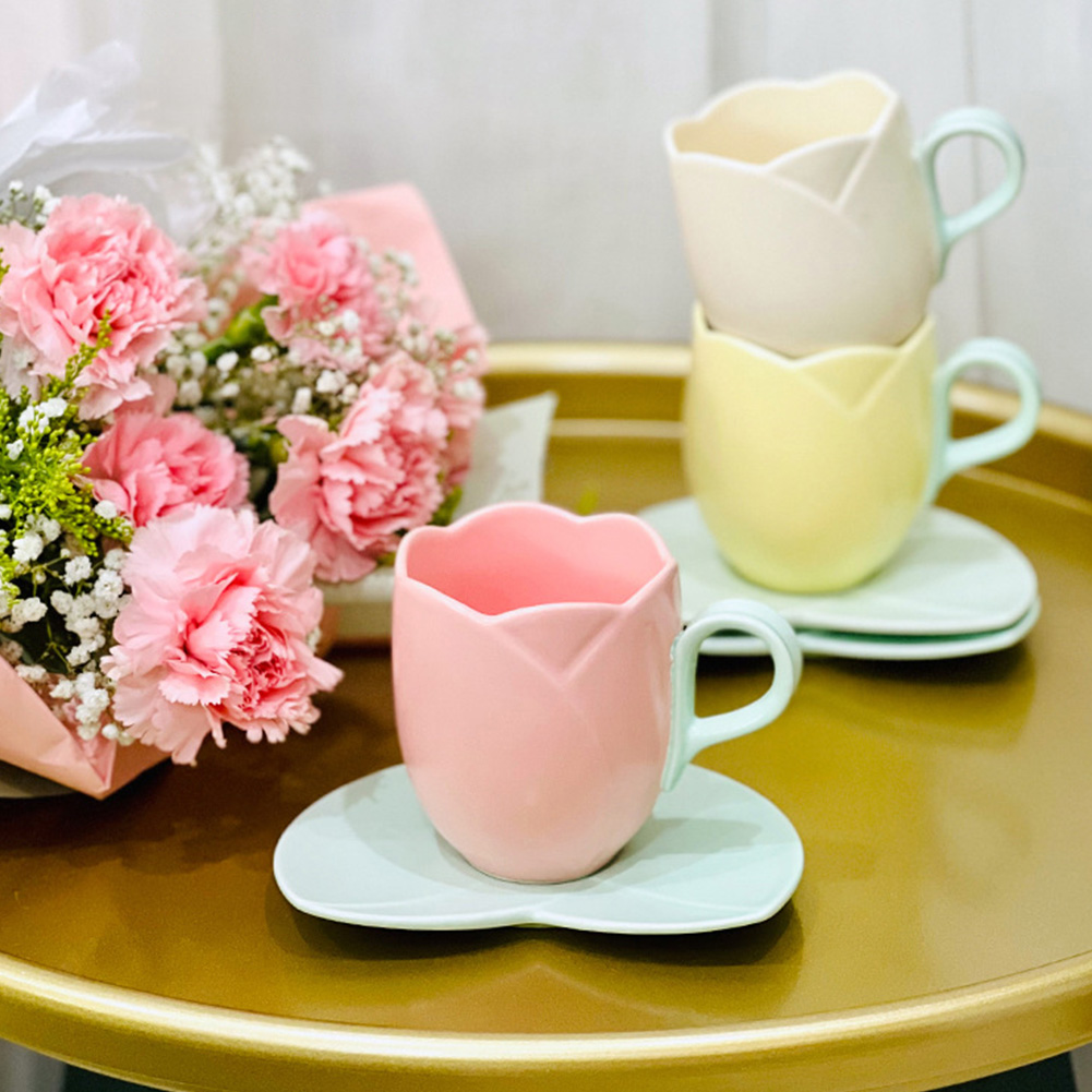 Tulip Coffee Cup with Saucer C - Coffee Tea Love 评论和价格