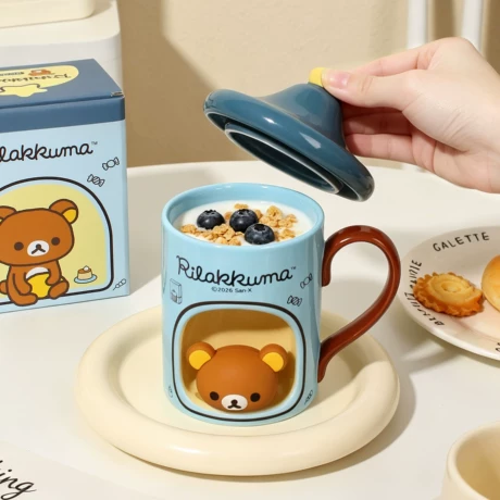 Ceramic Mug Cup With Lid Cute  - Coffee Y Tea 评论和价格
