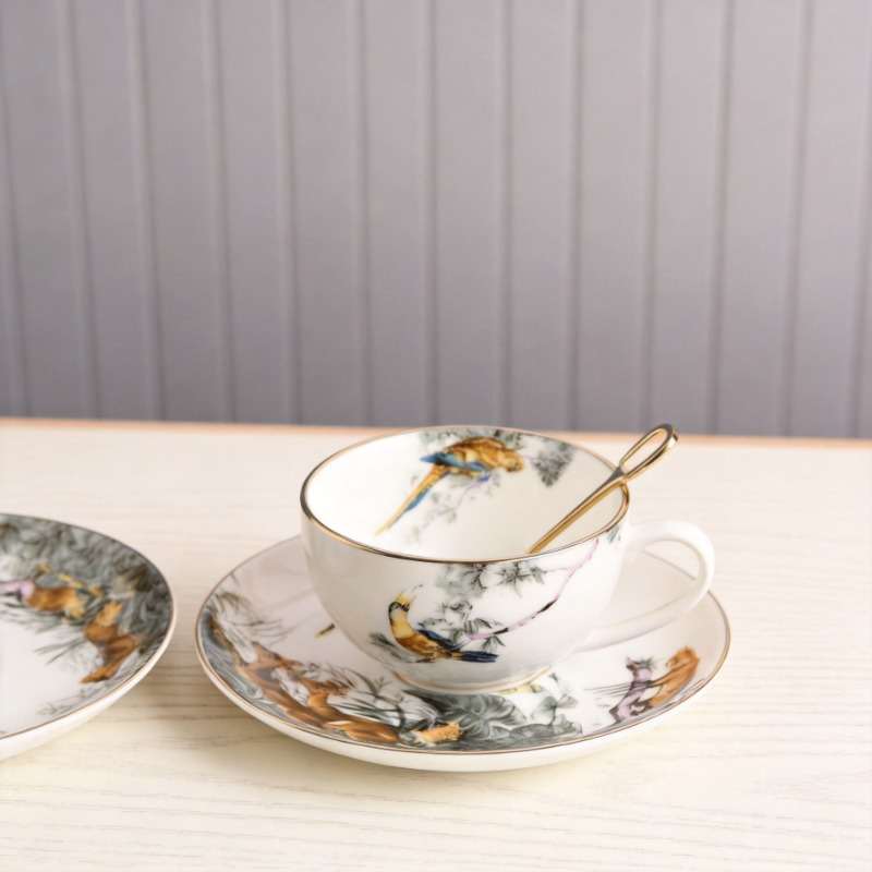 Retro British Bone China Jungl - Coffee Tea Love 评论和价格