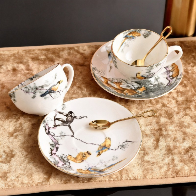 Retro British Bone China Jungl - Coffee Tea Love 评论和价格