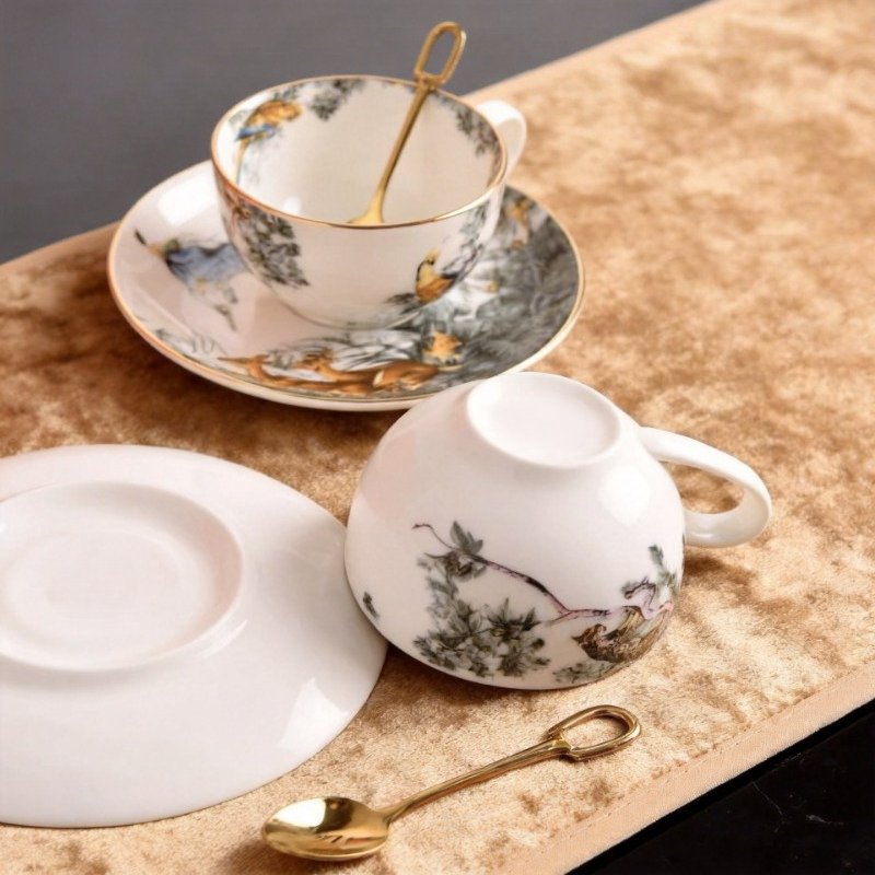 Retro British Bone China Jungl - Coffee Tea Love 评论和价格