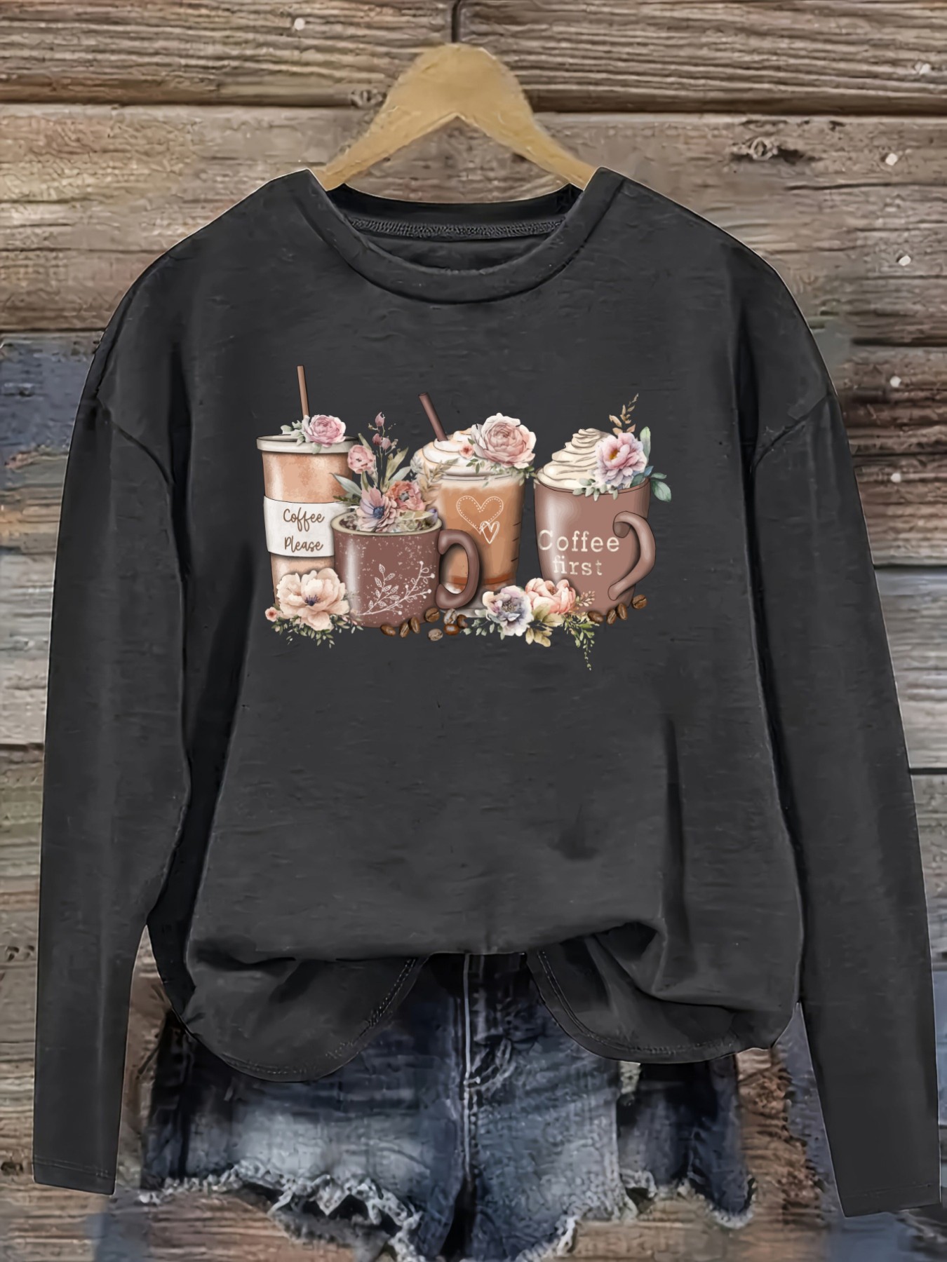 Women's Casual Long Sleeve Cre - Coffee & Tea Collective 评论和价格