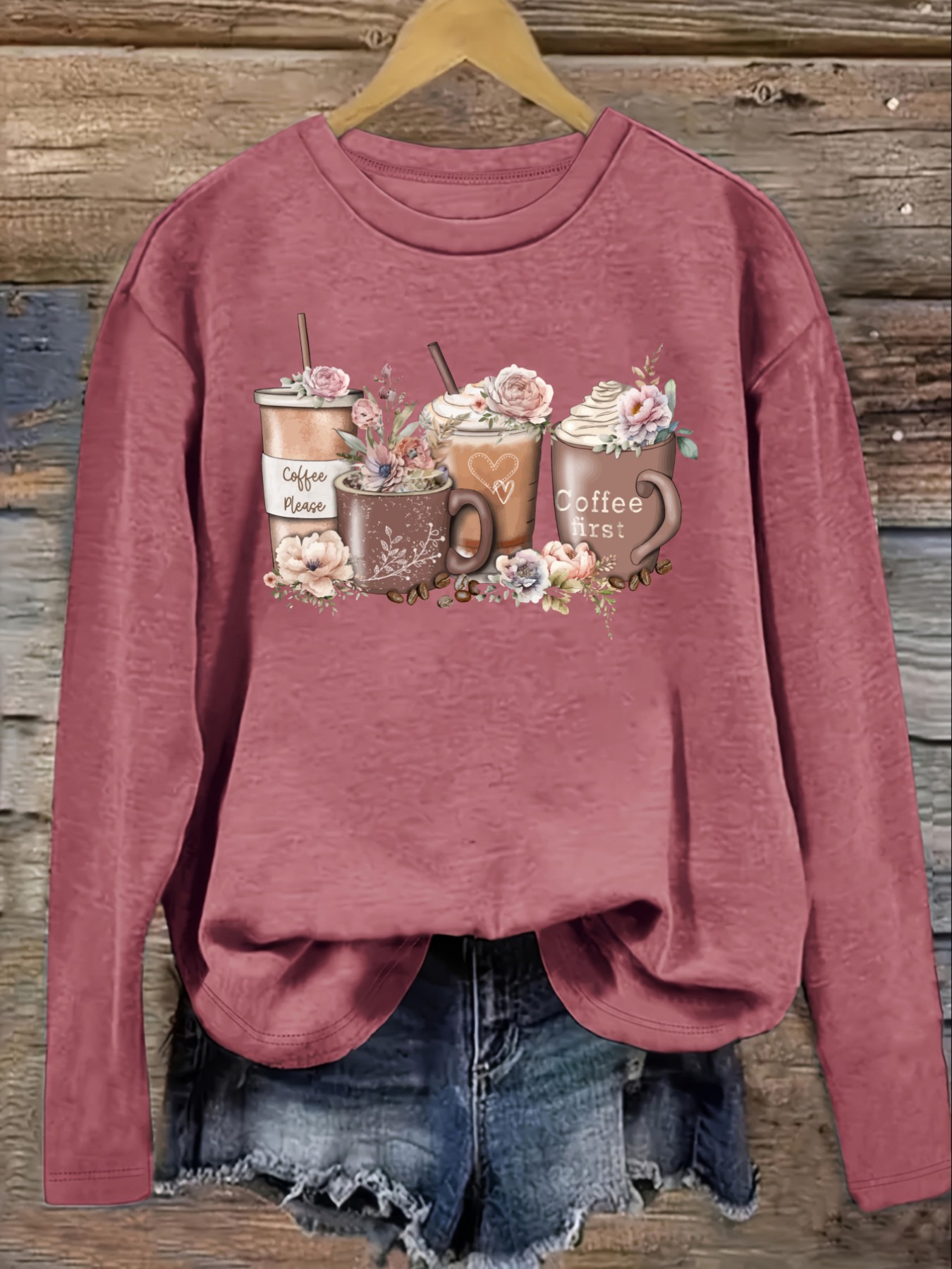 Women's Casual Long Sleeve Cre - Coffee & Tea Collective 评论和价格