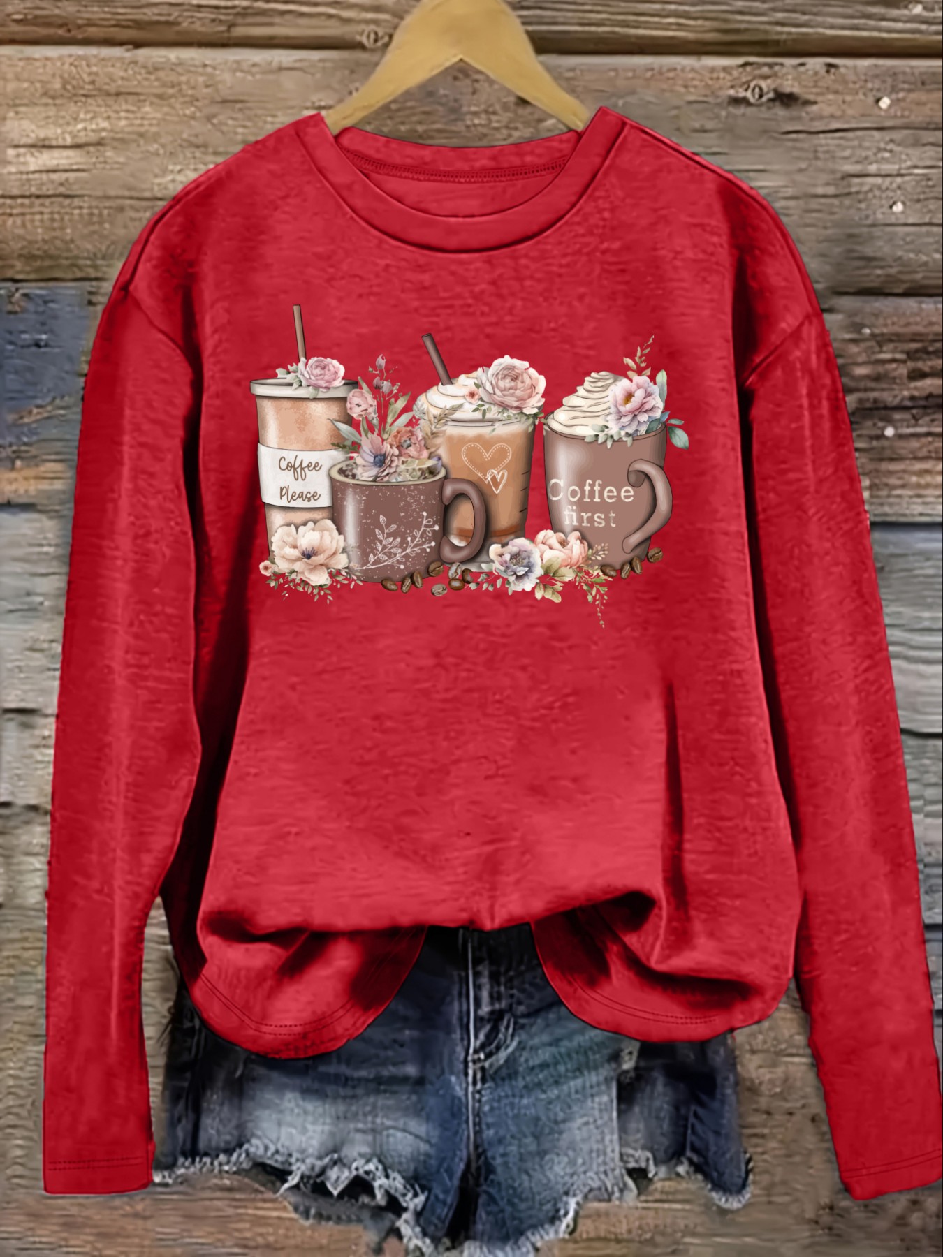 Women's Casual Long Sleeve Cre - Coffee & Tea Collective 评论和价格
