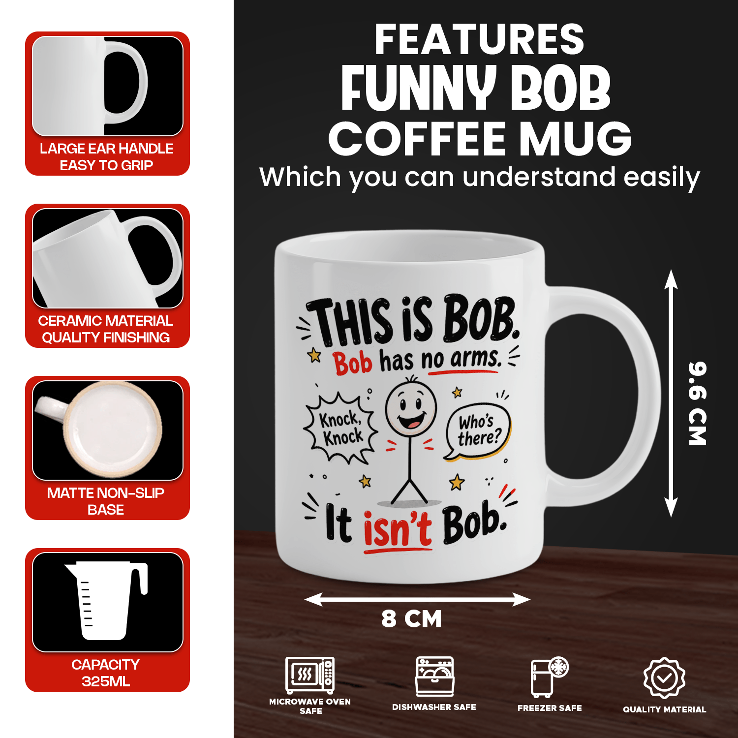 Funny White Ceramic Coffee Mug - Coffee Tea Jokes 评论和价格
