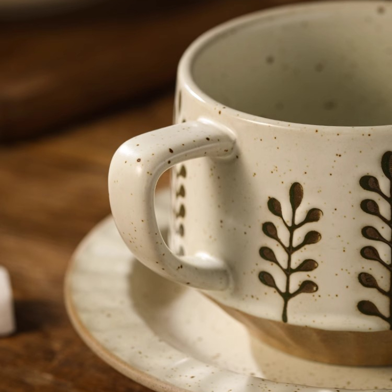 Retro Ceramic Cup Coarse Potte - Coffee Tea Sugar Set 评论和价格