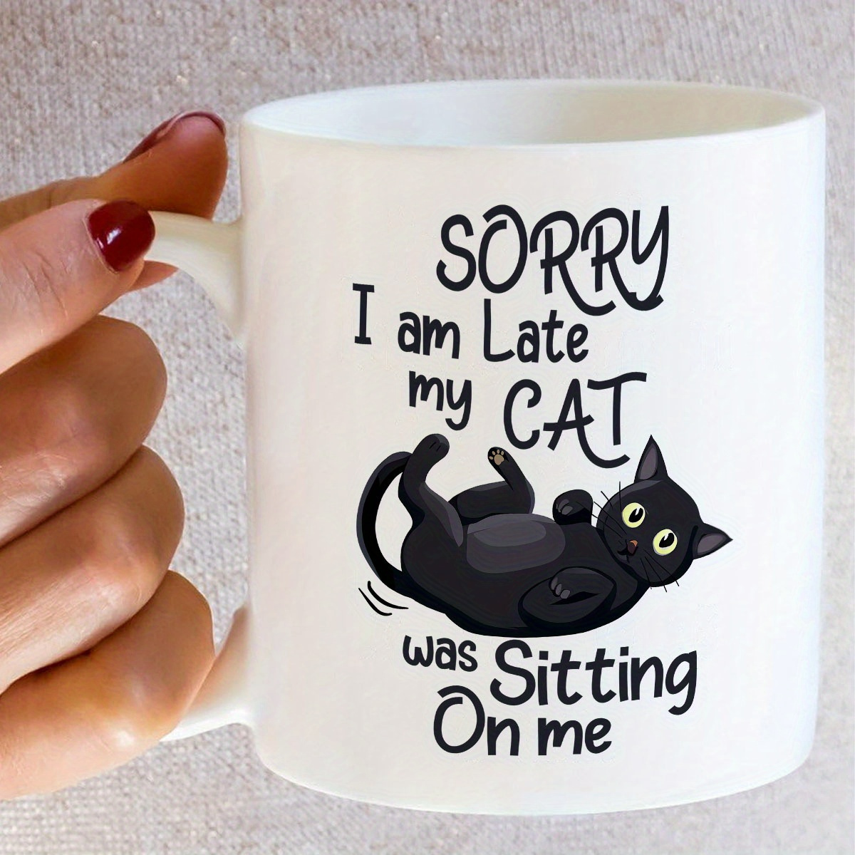 1 Funny Cat Shaped Ceramic Mug - Coffee Tea You And Me 评论和价格