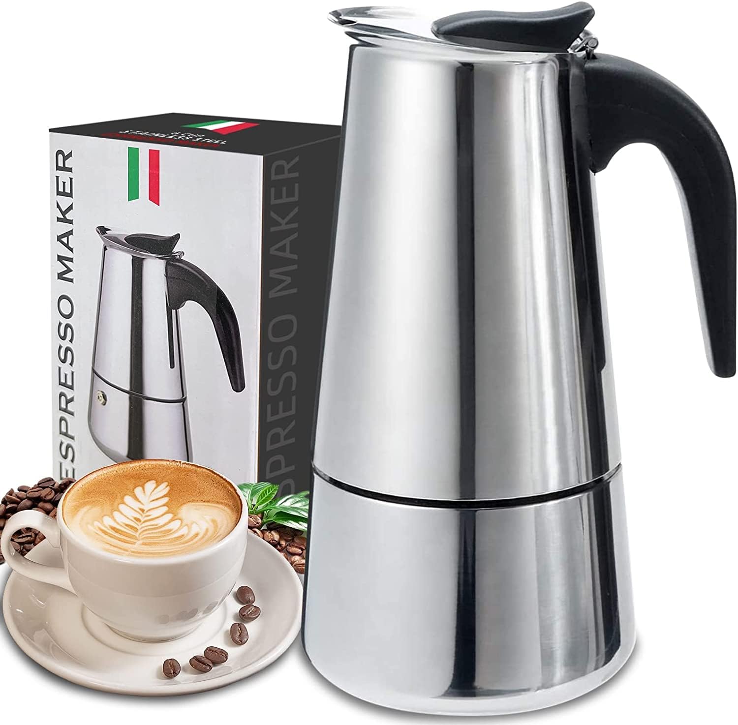 4/6/9 Cups Moka Pot Caffe Mach - Moka Pot Stove 评论和价格