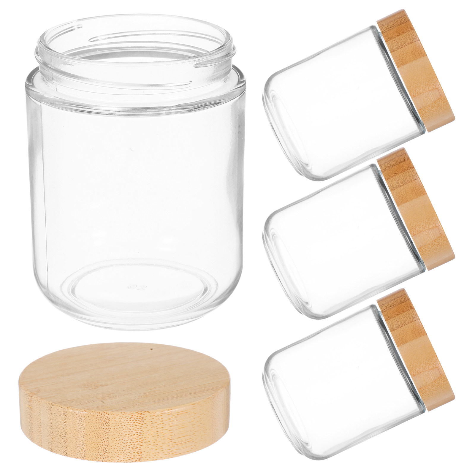 4Pcs Sturdy Glass Canisters wi - Coffee And Tea Glass 评论和价格