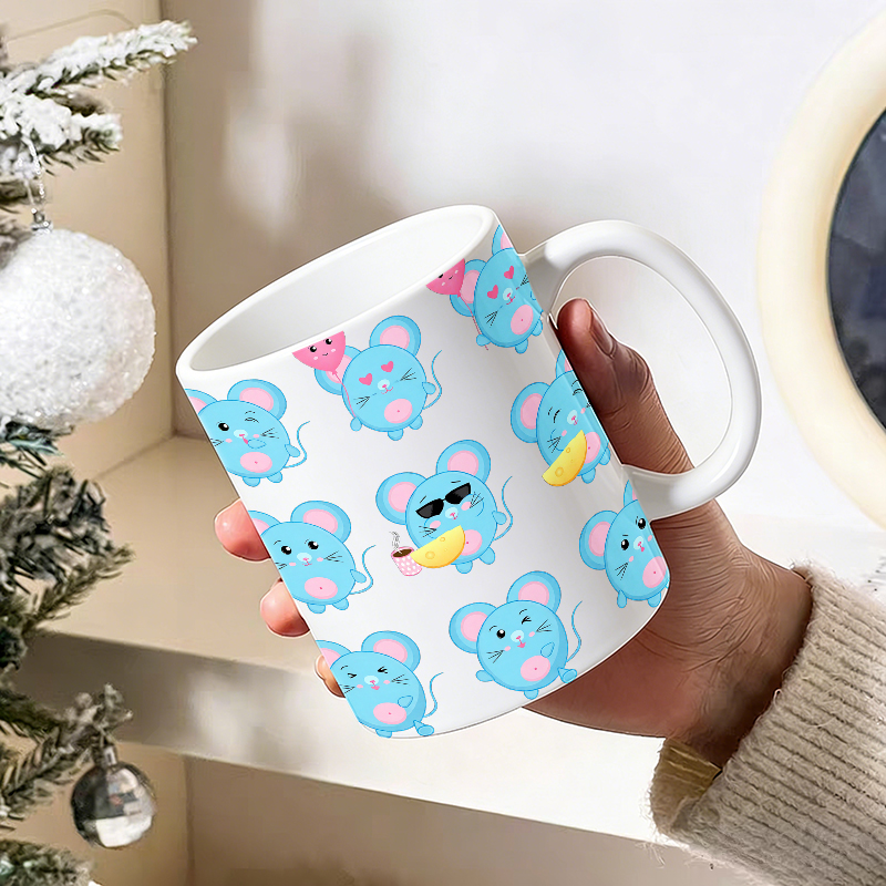 1PCS Funny Blue Mouse Emoji Ce - Coffee Tea Emoji 评论和价格