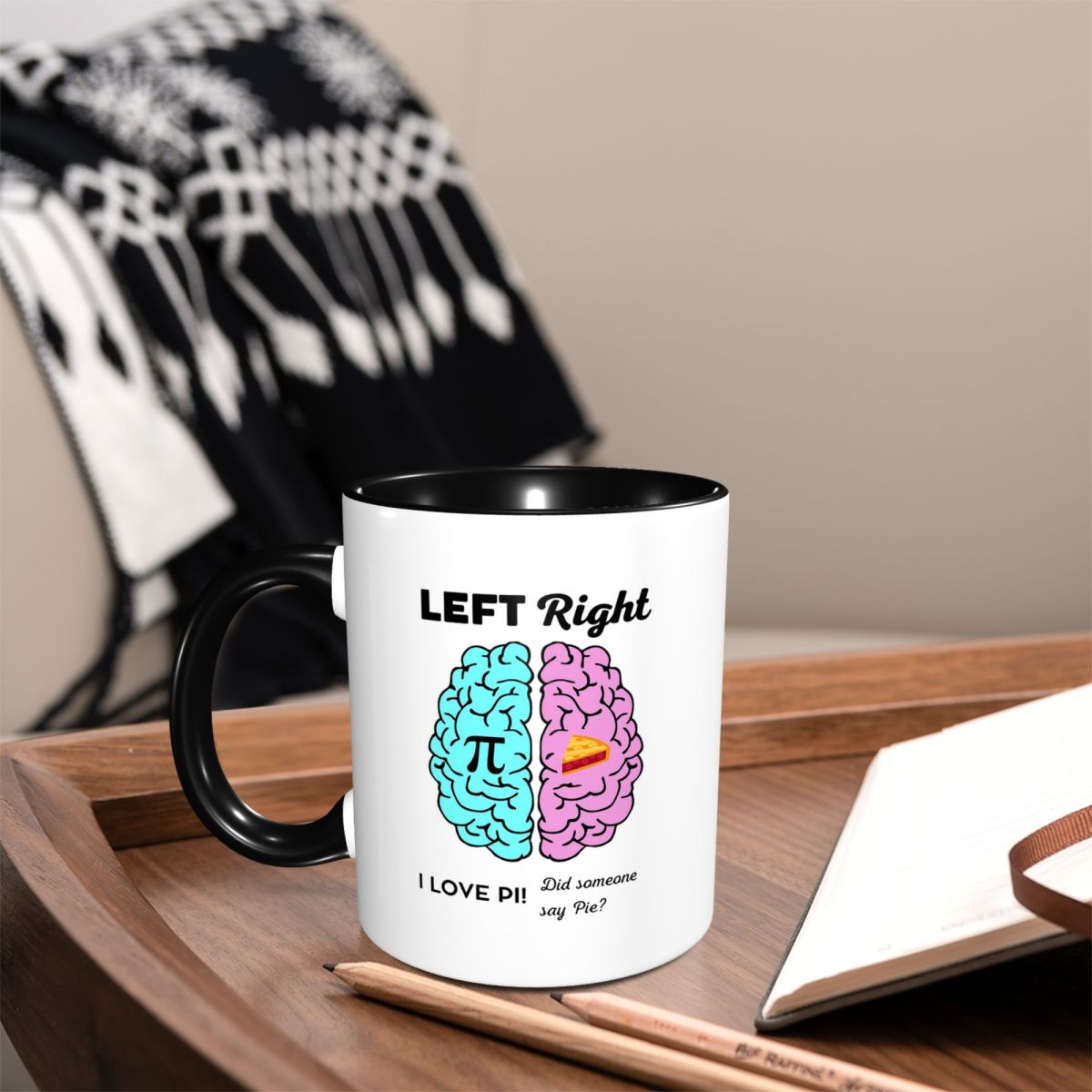 Left Right Brain Hemisphere Pi - Coffee Tea Jokes 评论和价格
