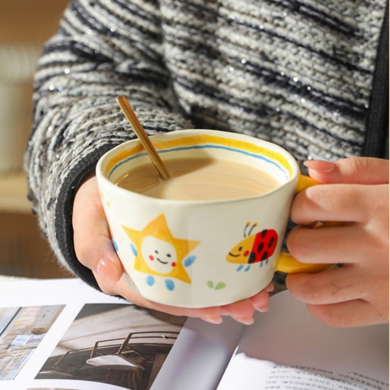 Ceramic Mug Lovely Hand Painte - Coffee Tea Love 评论和价格