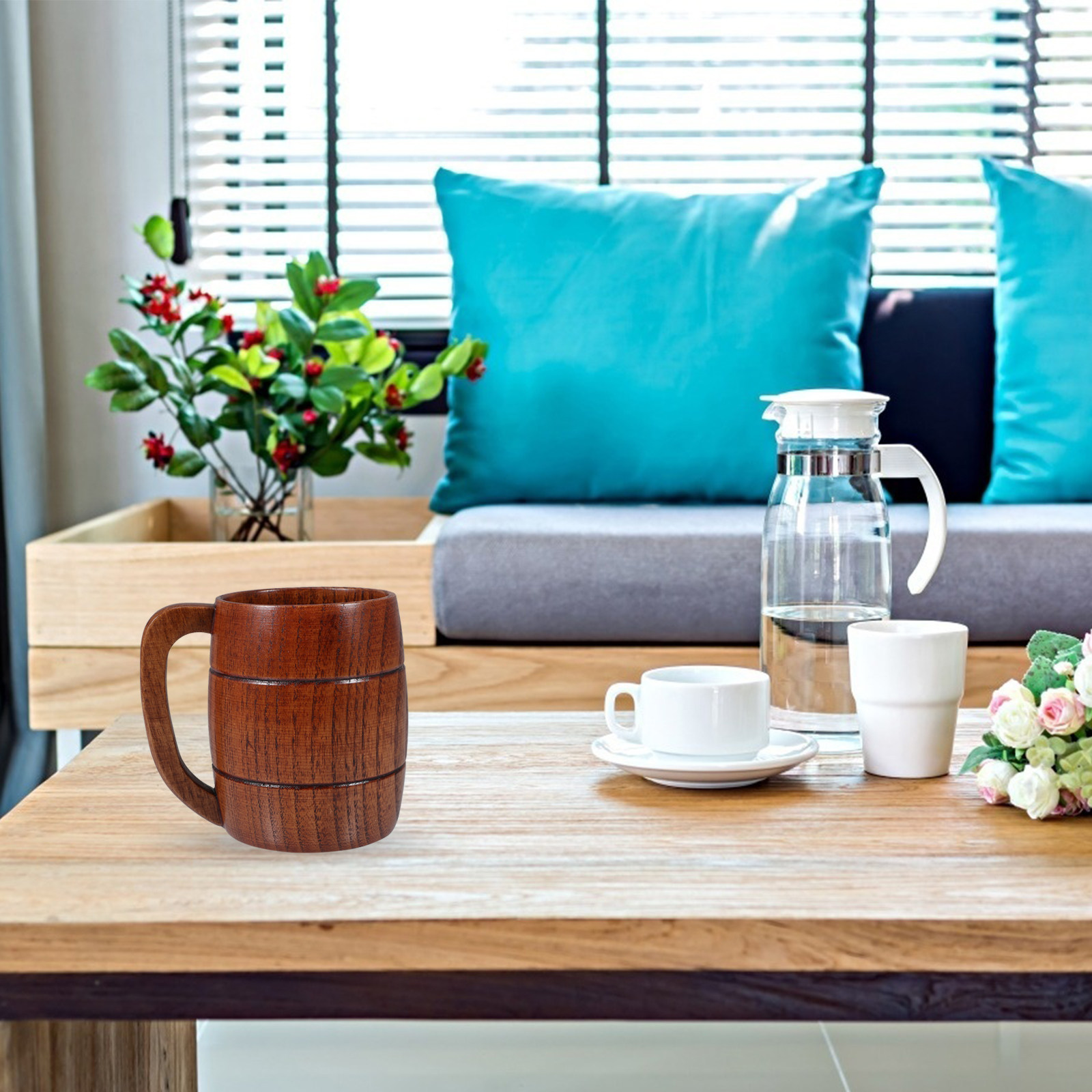 Wooden Beer Coffee Mug Water C - Water Tea And Coffee 评论和价格