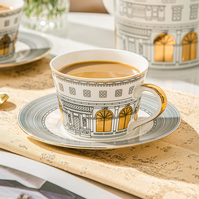 Architectural Cup and Saucer C - Coffee Tea Sugar Set 评论和价格