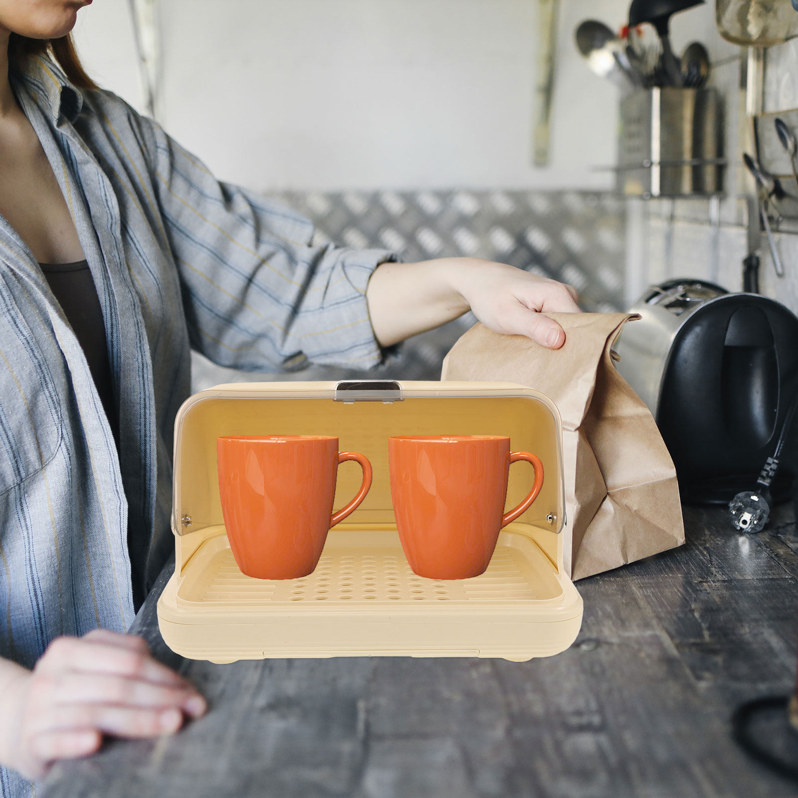 Cup Storage Organizer Box Desk - Coffee And Tea Glass 评论和价格