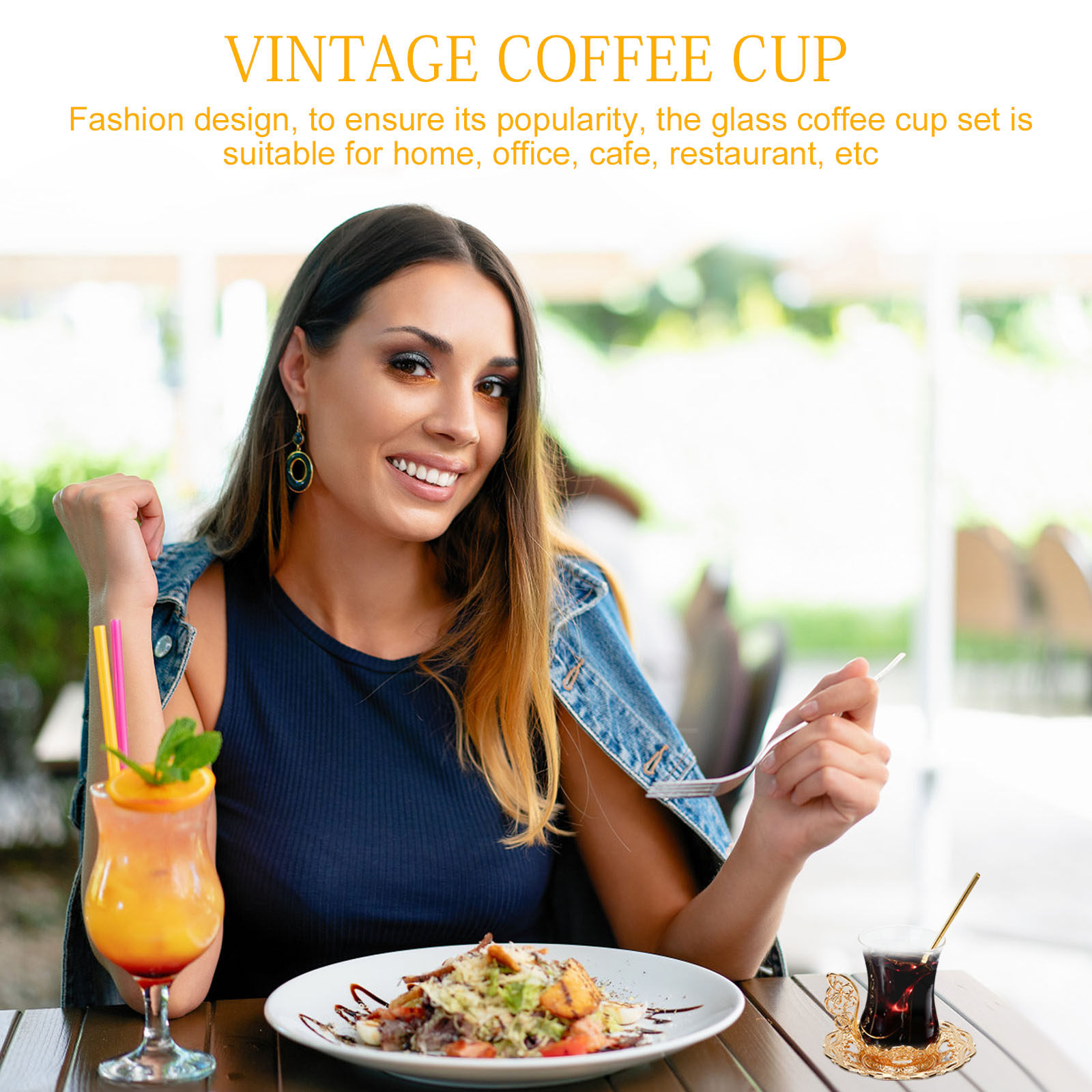 1Set Glass Coffee Cup Set Prem - Water Tea And Coffee 评论和价格