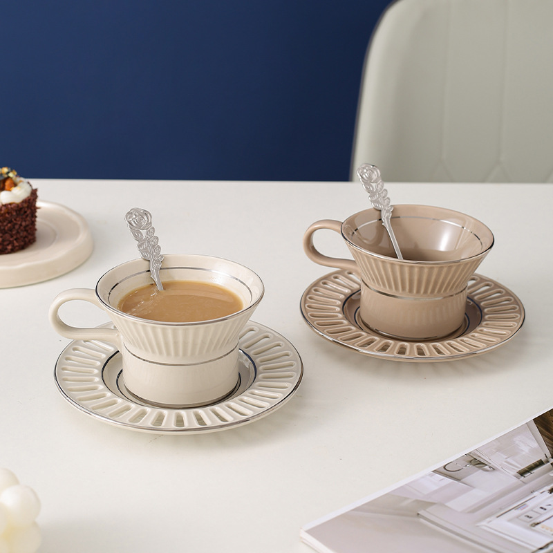 Luxury Ceramic Coffee Cup Dish - Coffee Tea Sugar Set 评论和价格