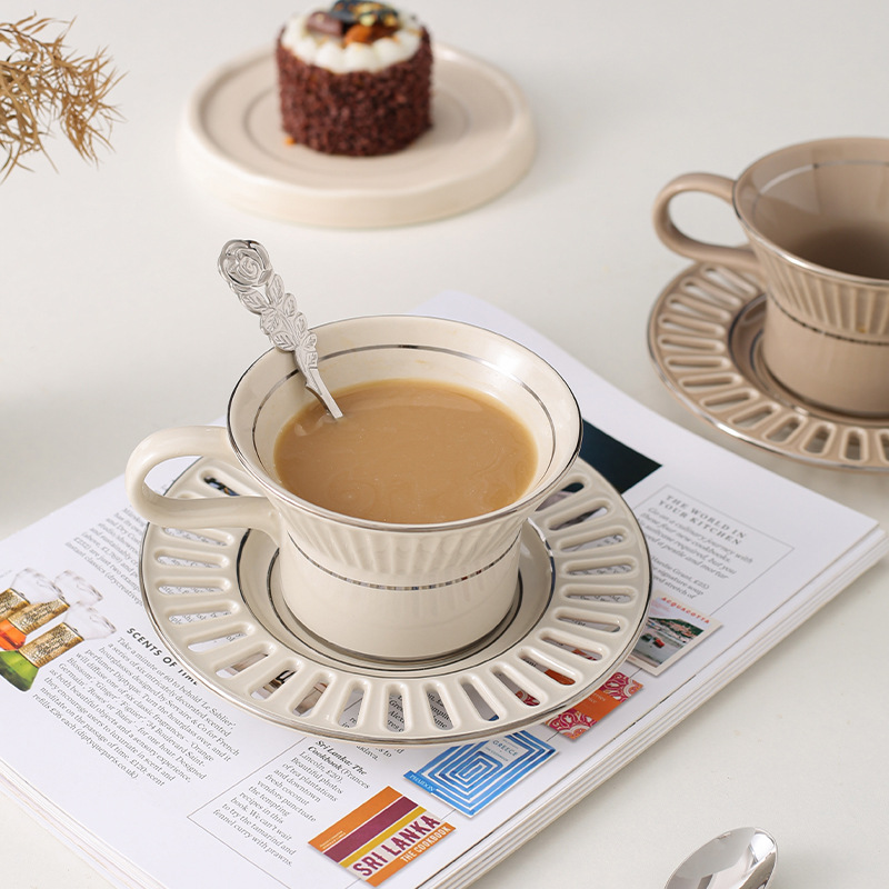 Luxury Ceramic Coffee Cup Dish - Coffee Tea Sugar Set 评论和价格