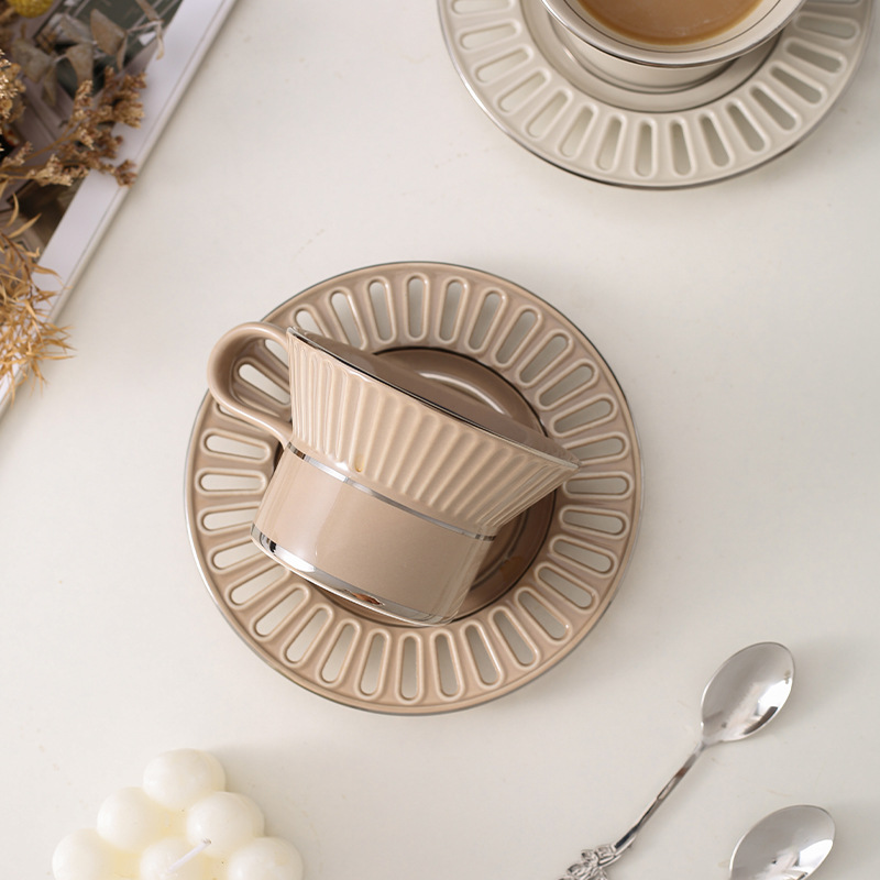 Luxury Ceramic Coffee Cup Dish - Coffee Tea Sugar Set 评论和价格