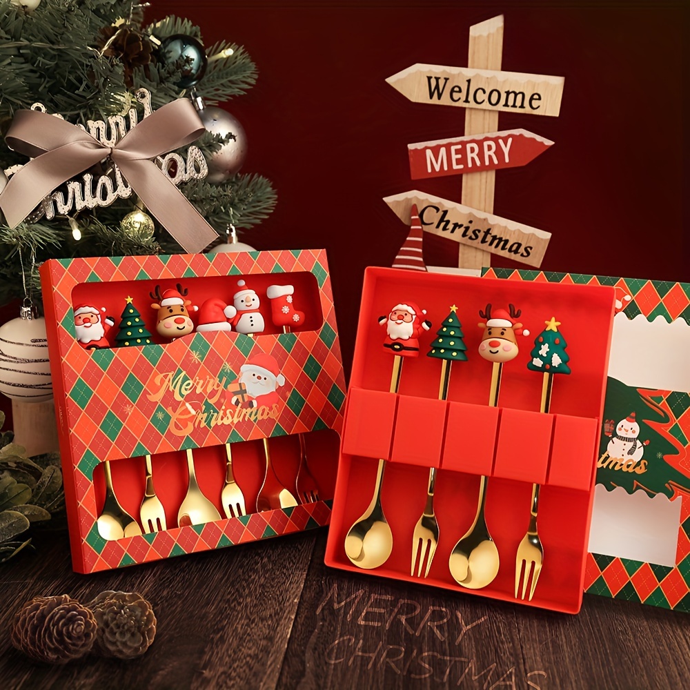 1Set Creative Christmas Fork A - Coffee Tea House 评论和价格
